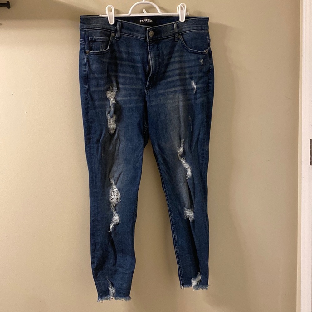 Express ankle high rise stretch jeans